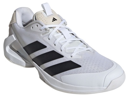 adidas Men's Adizero Ubersonic 5 Tennis Shoes - White/Black/Silver Metallic - View 5