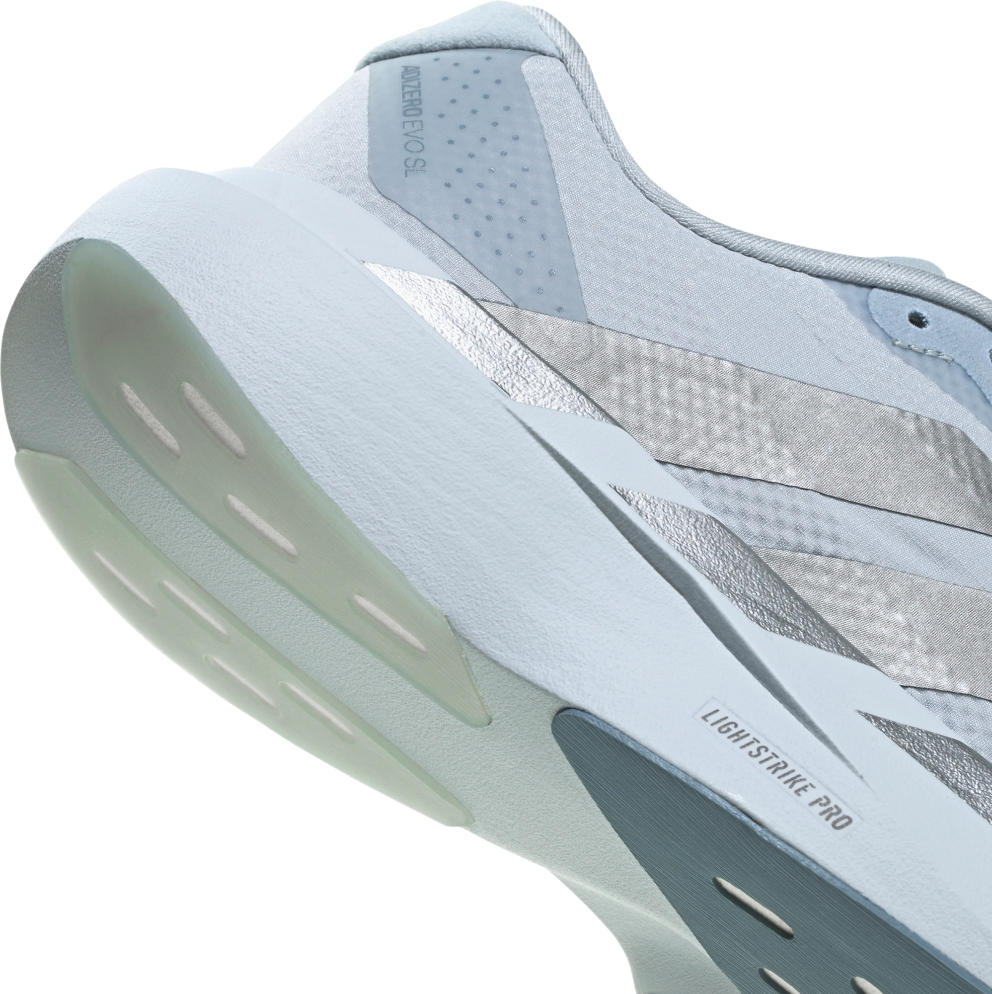 adidas Women's Adizero EVO SL Woven Running Shoes - Halo Blue/Silver Metallic/Wonder Blue - View 7