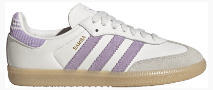 adidas Kids' Grade School Samba OG Shoes - Cloud White/Powder Plum/Gum - View 1