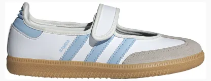 adidas Kids' Grade School Samba Jane Shoes - Ftwr White/Clear Sky/Gum 3 - View 1