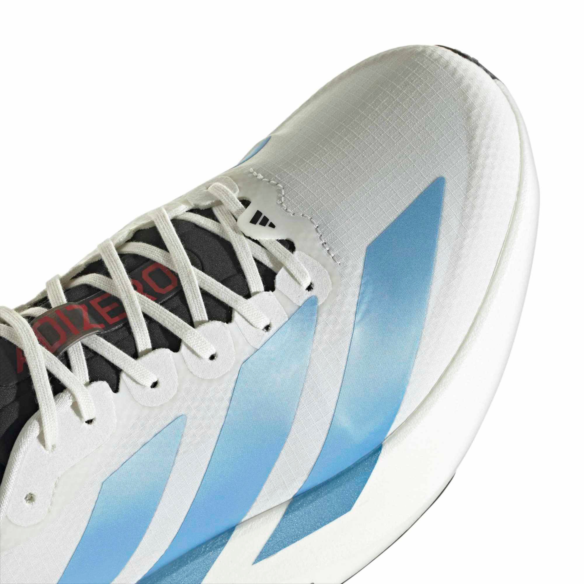 adidas Men's Adizero EVO SL Woven Running Shoes - White/Light Blue/Bright Red - View 7