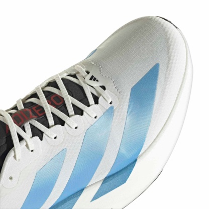 adidas Men's Adizero EVO SL Woven Running Shoes - White/Light Blue/Bright Red - View 7