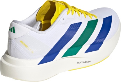 adidas Men's Adizero EVO SL Woven Running Shoes - White/Team Royal Blue/Iron Met. - View 6