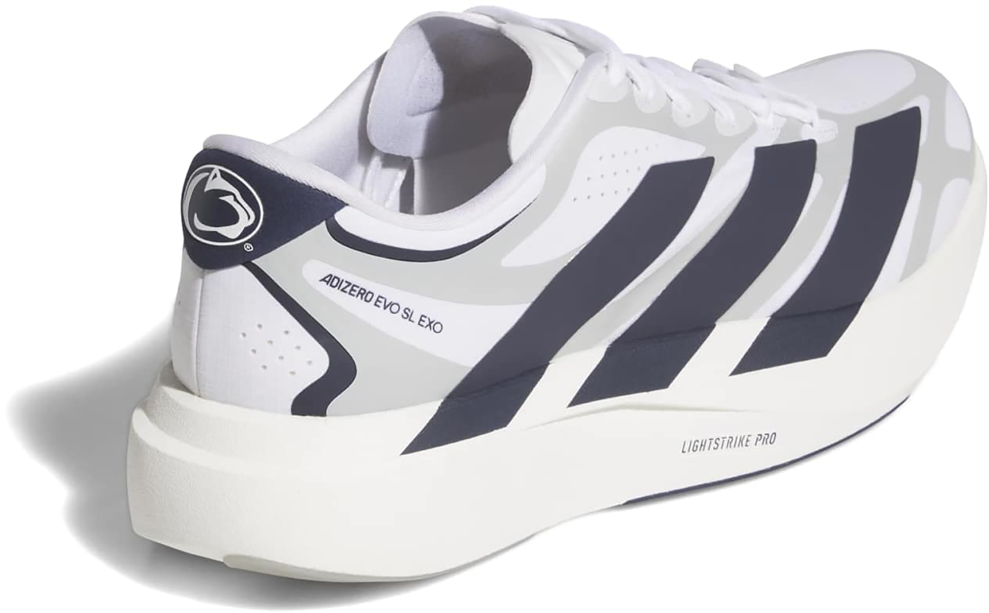 adidas Men's Adizero EVO SL EXO Penn State Running Shoes - Conavy/Ftwwht/Stone - View 7