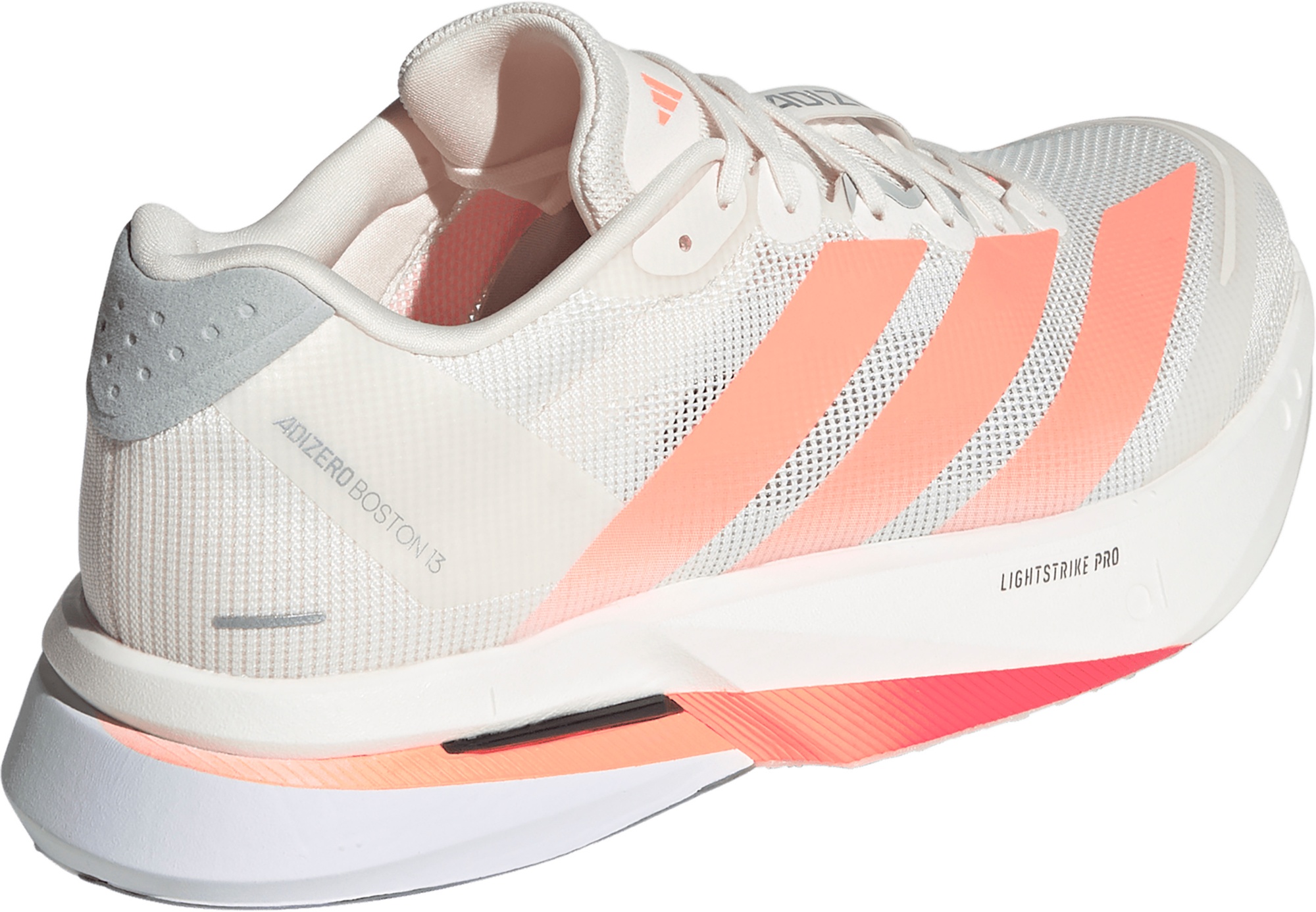 adidas Men's Adizero Boston 13 Running Shoes - Off White/Lucid Orange/Grey - View 6