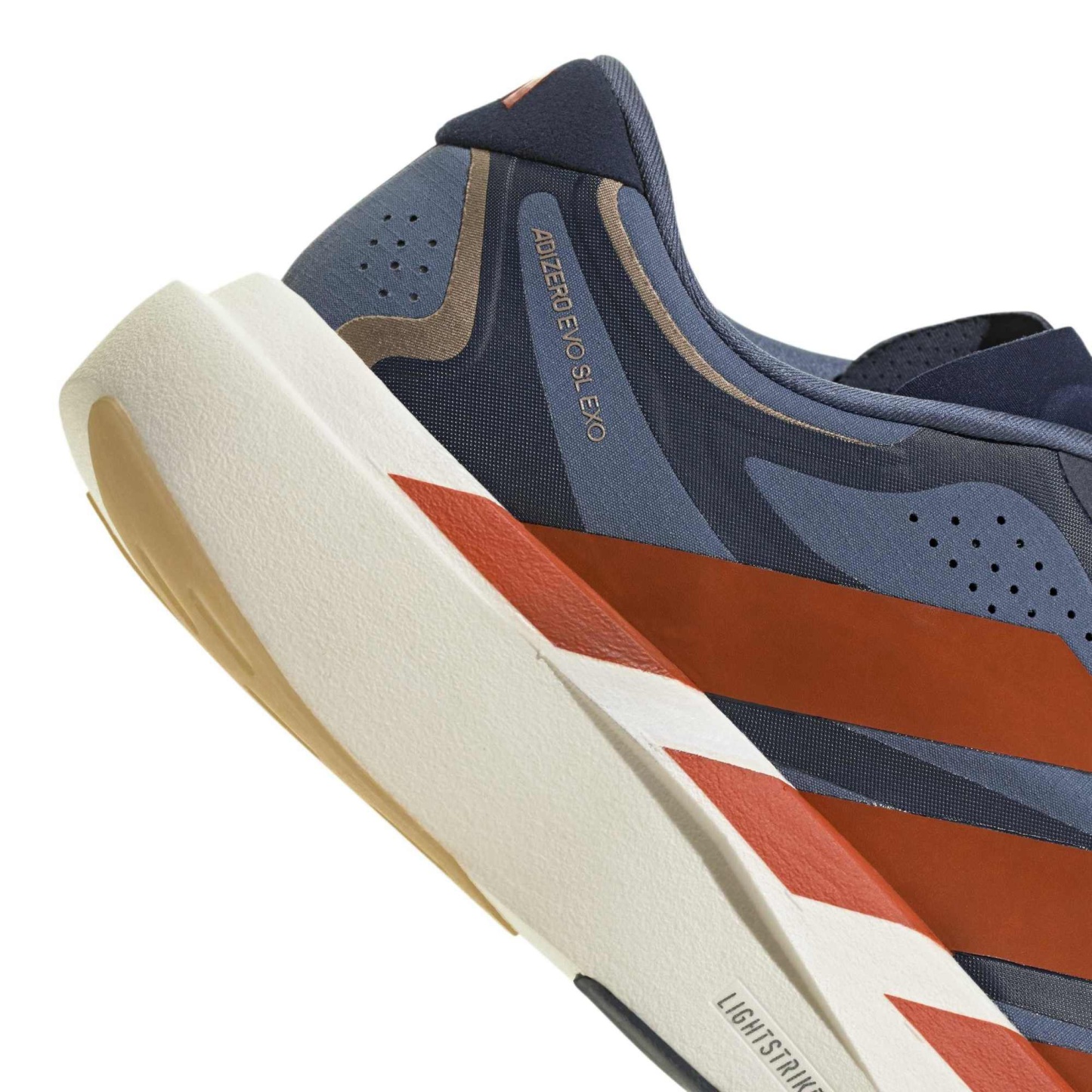 adidas Men's Adizero EVO SL EXO Running Shoes - Tech Ink/Collegiate Orange/Collegiate Navy - View 6