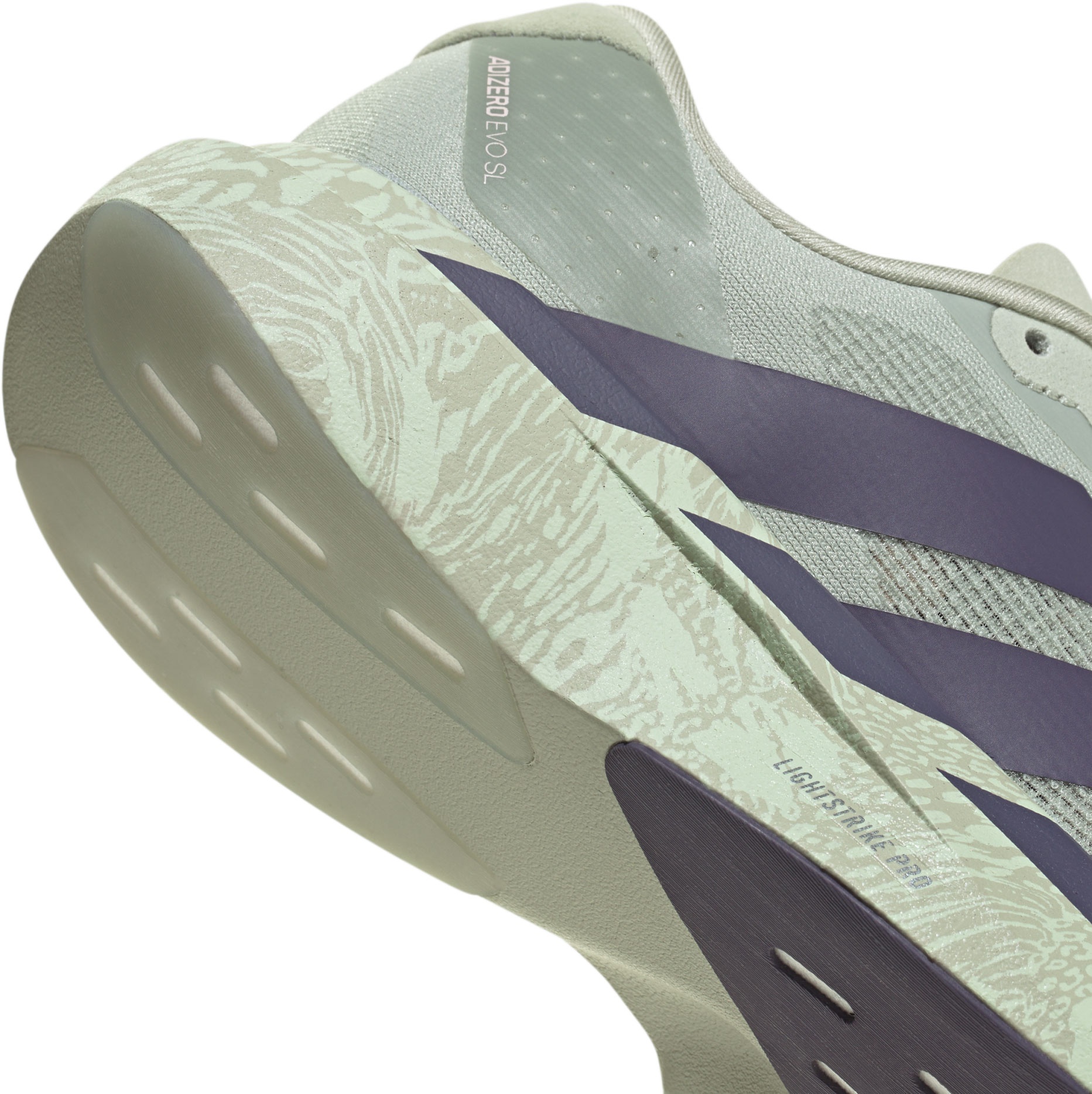 adidas Women's Adizero EVO SL Running Shoes - Halo Green/Trace Purple/Sandy Pink - View 8