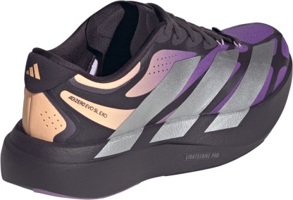 adidas Women's Adizero EVO SL EXO  Running Shoes - Aurora Black/Silver Met./Active Purple - View 5