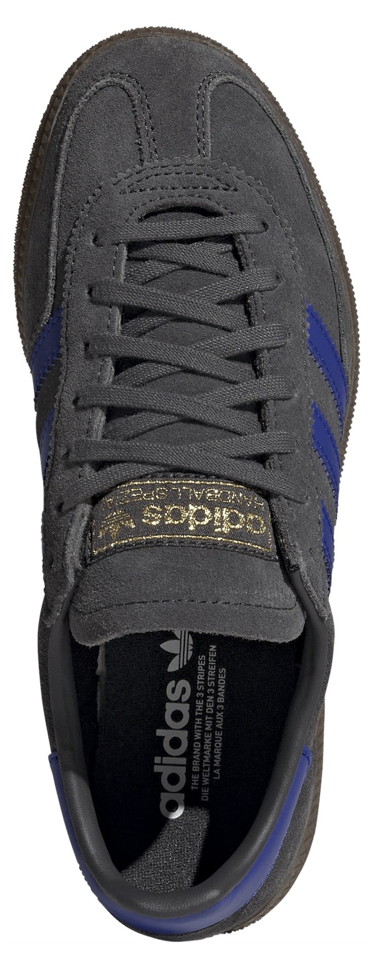 adidas Kids' Grade School Handball Spezial Shoes - Carbon/Lucid Blue/Gum - View 2