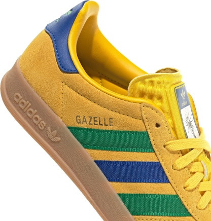 adidas Kids' Grade School FIFA World Cup Gazelle Indoor Shoes - Yellow/Collegiate Royal/Green - View 7