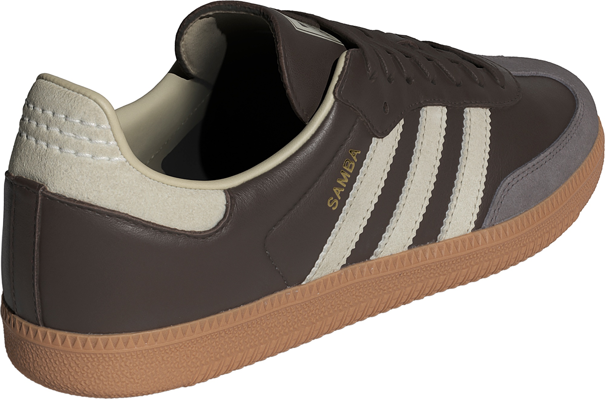 adidas Samba OG Shoes - Brown/Putty Grey/Gold - View 5