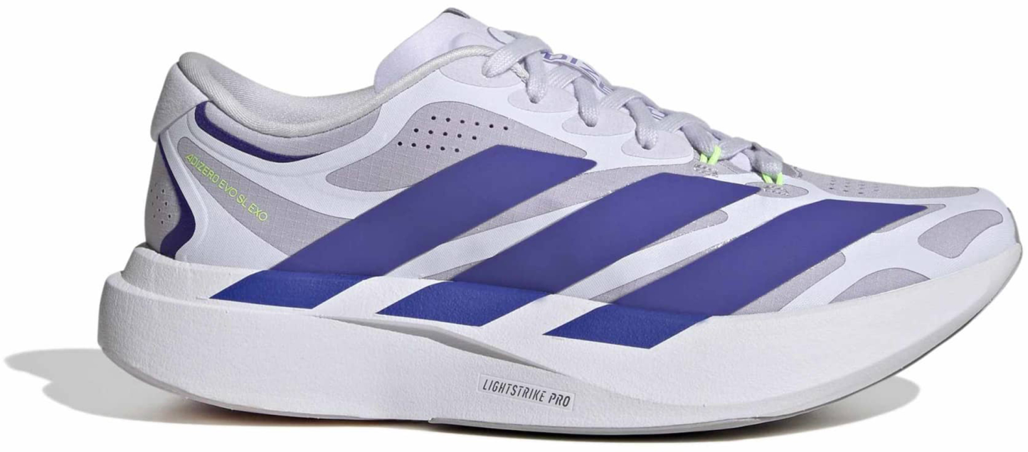 adidas Women's Adizero EVO SL EXO  Running Shoes - Silver Dawn/Solar Purple/Frozen Purple - View 1