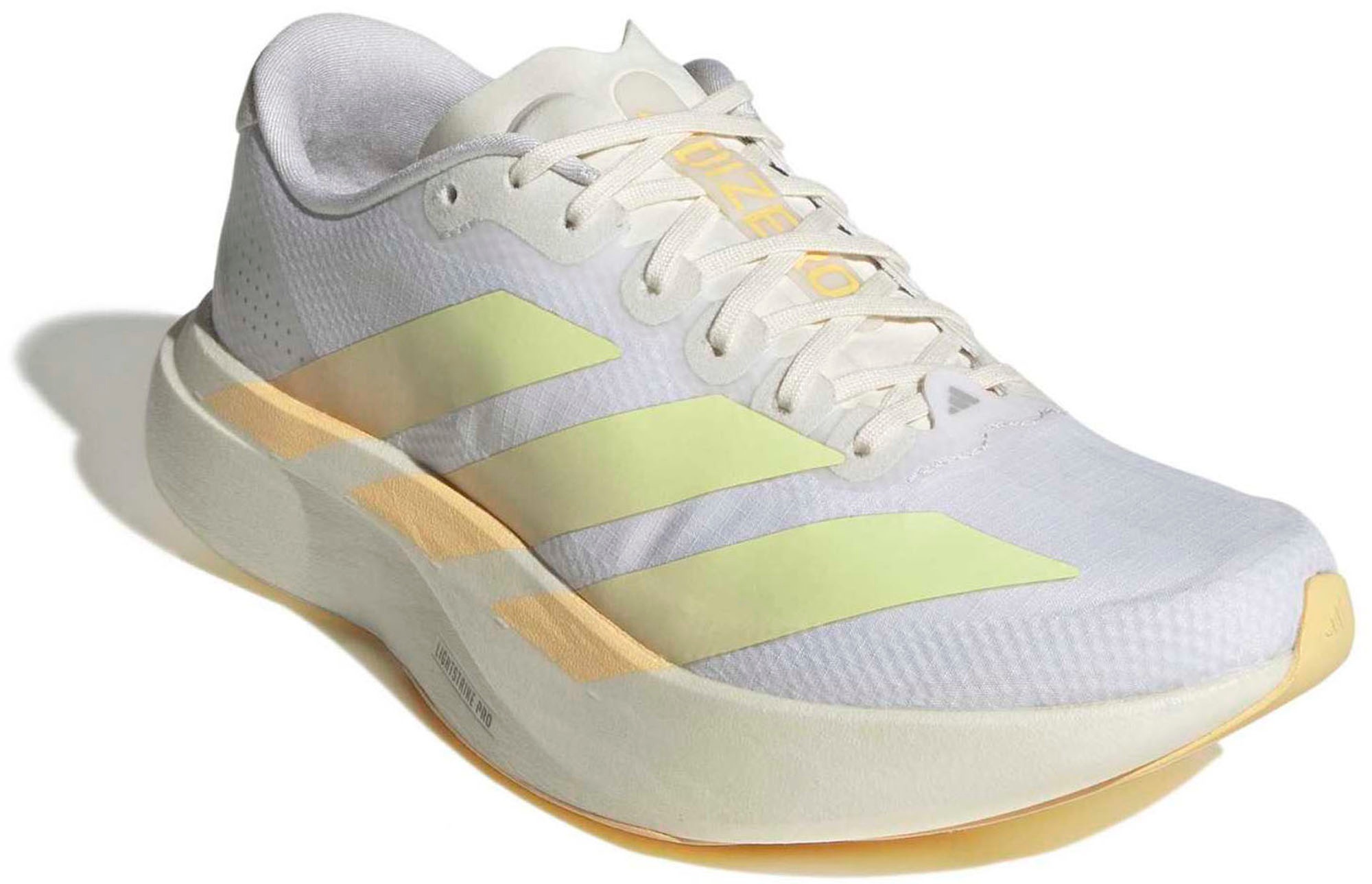 adidas Women's Adizero EVO SL Woven Running Shoes - Ftwr White/Ice Tangerine/Off White - View 5