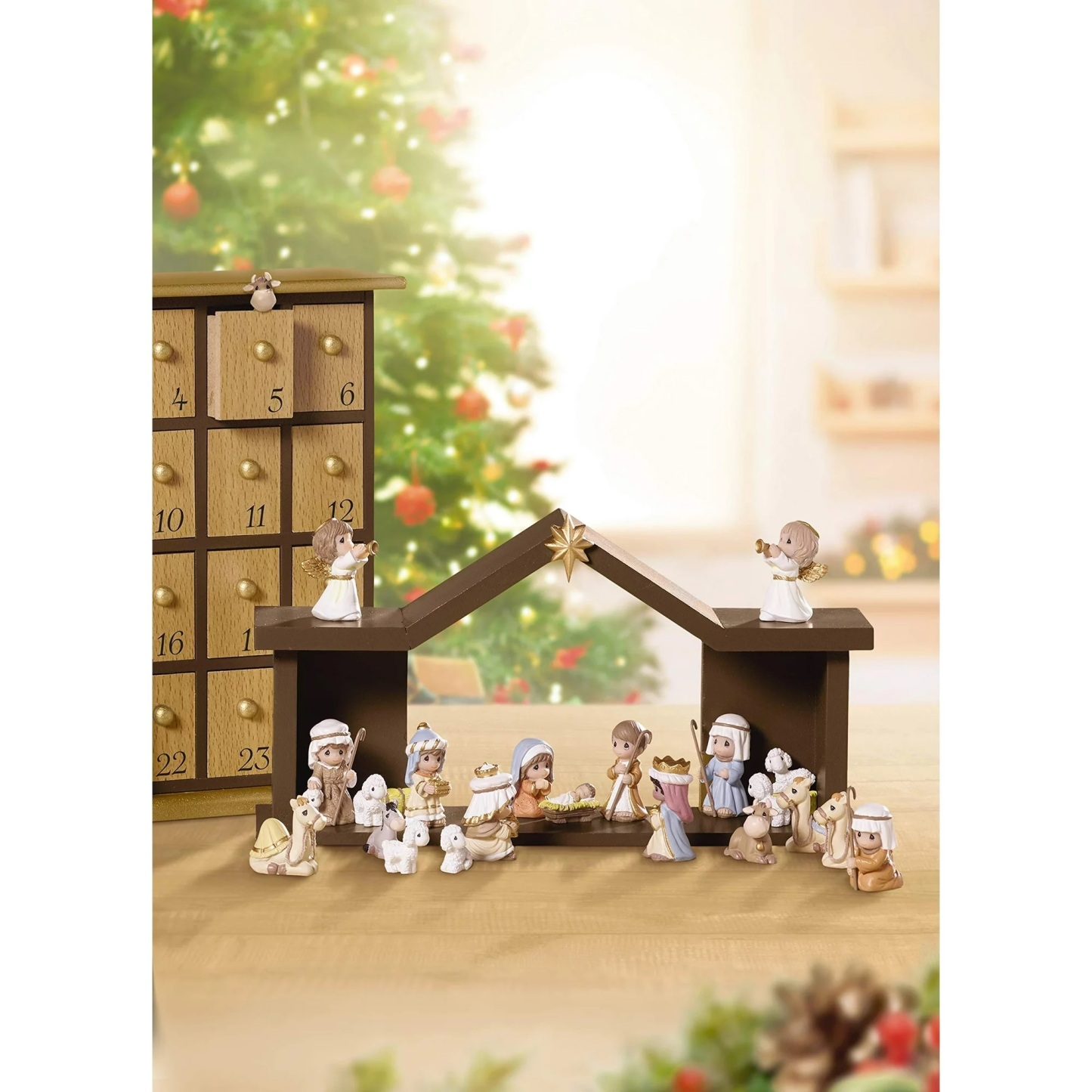 🔥LIMITED TIME OFFER ONLY TODAY! - Precious Moments Nativity Figurines Advent Calendar, 26-Piece Set