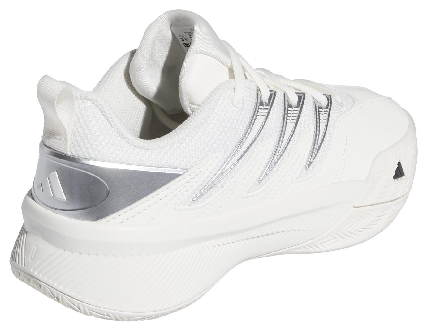 adidas Kids' Grade School Certified Damian Lillard 3 Basketball Shoes - White/Black/Silver - View 5