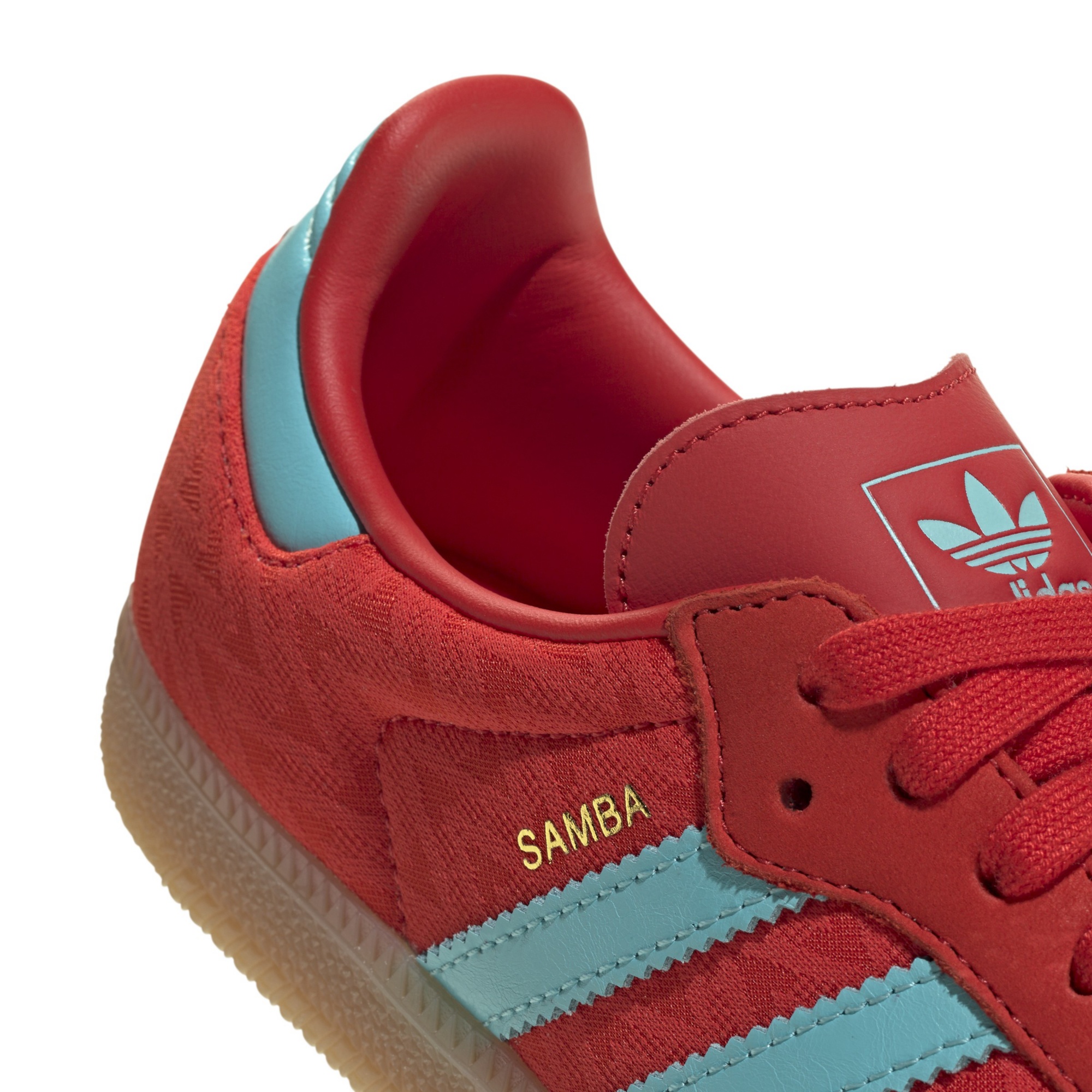 adidas Women's Samba OG Shoes - Red/Pulse Aqua/Gold Met - View 7