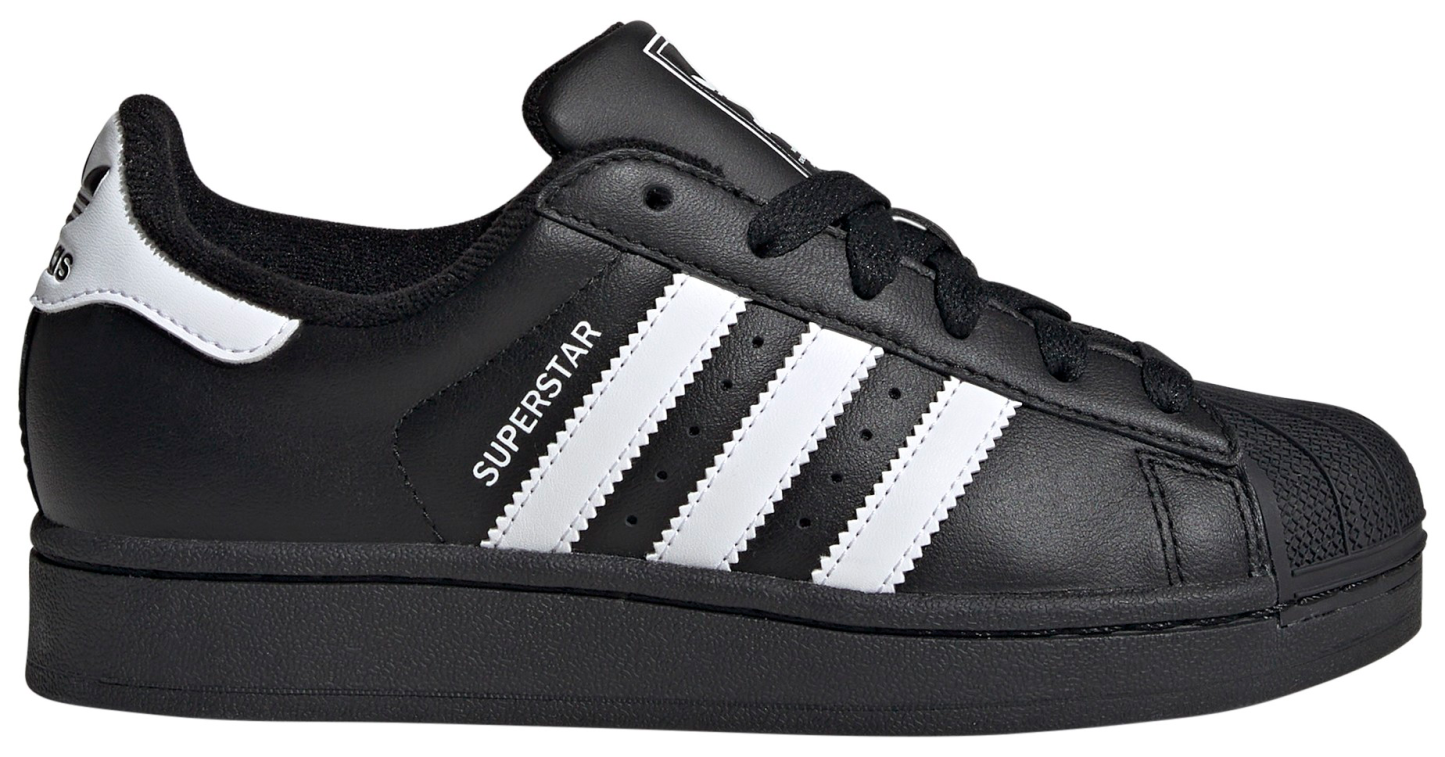 adidas Kids' Grade School Superstar II Shoes - Black/White - View 1