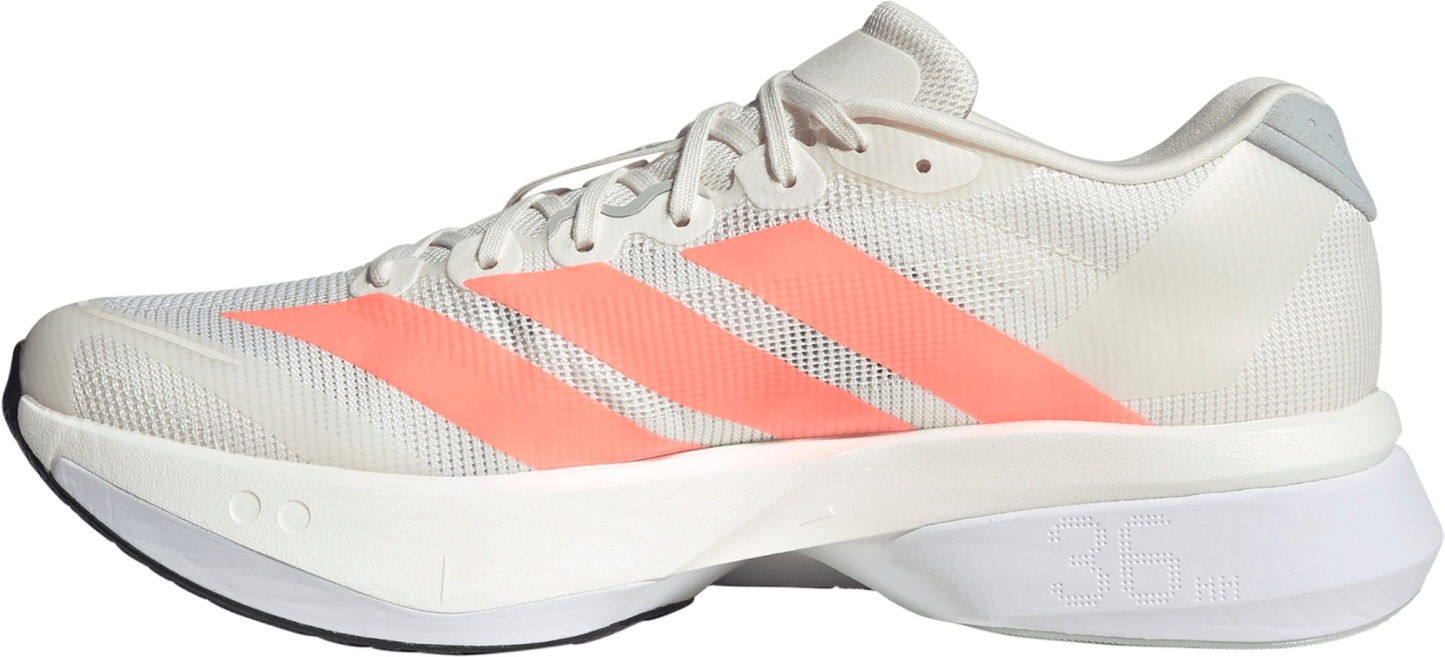 adidas Men's Adizero Boston 13 Running Shoes - Off White/Lucid Orange/Grey - View 4