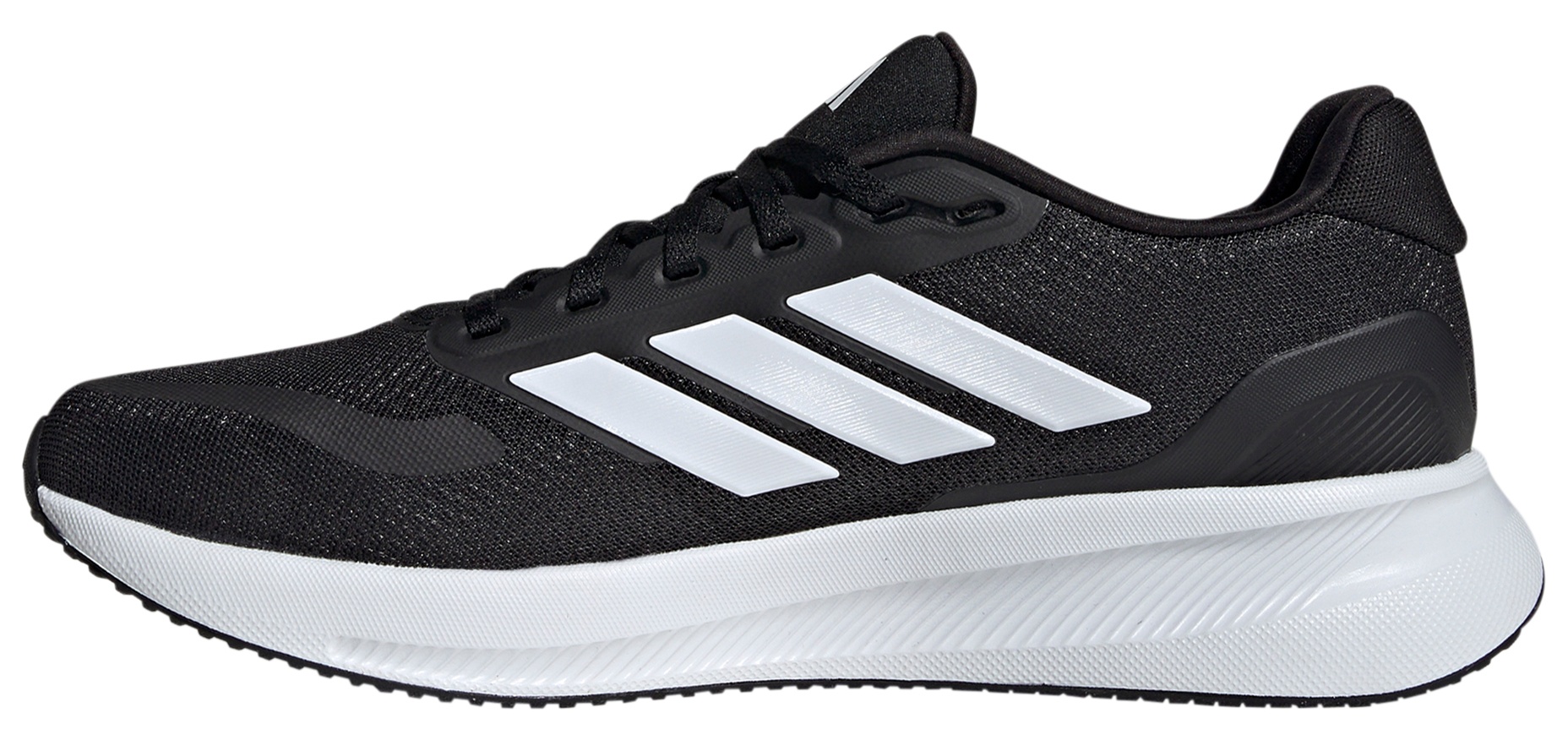 adidas Men's Runfalcon 5 Running Shoes - Black/White/Black - View 4