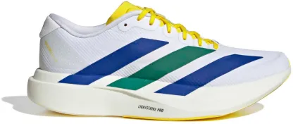 adidas Men's Adizero EVO SL Woven Running Shoes - White/Team Royal Blue/Iron Met. - View 1