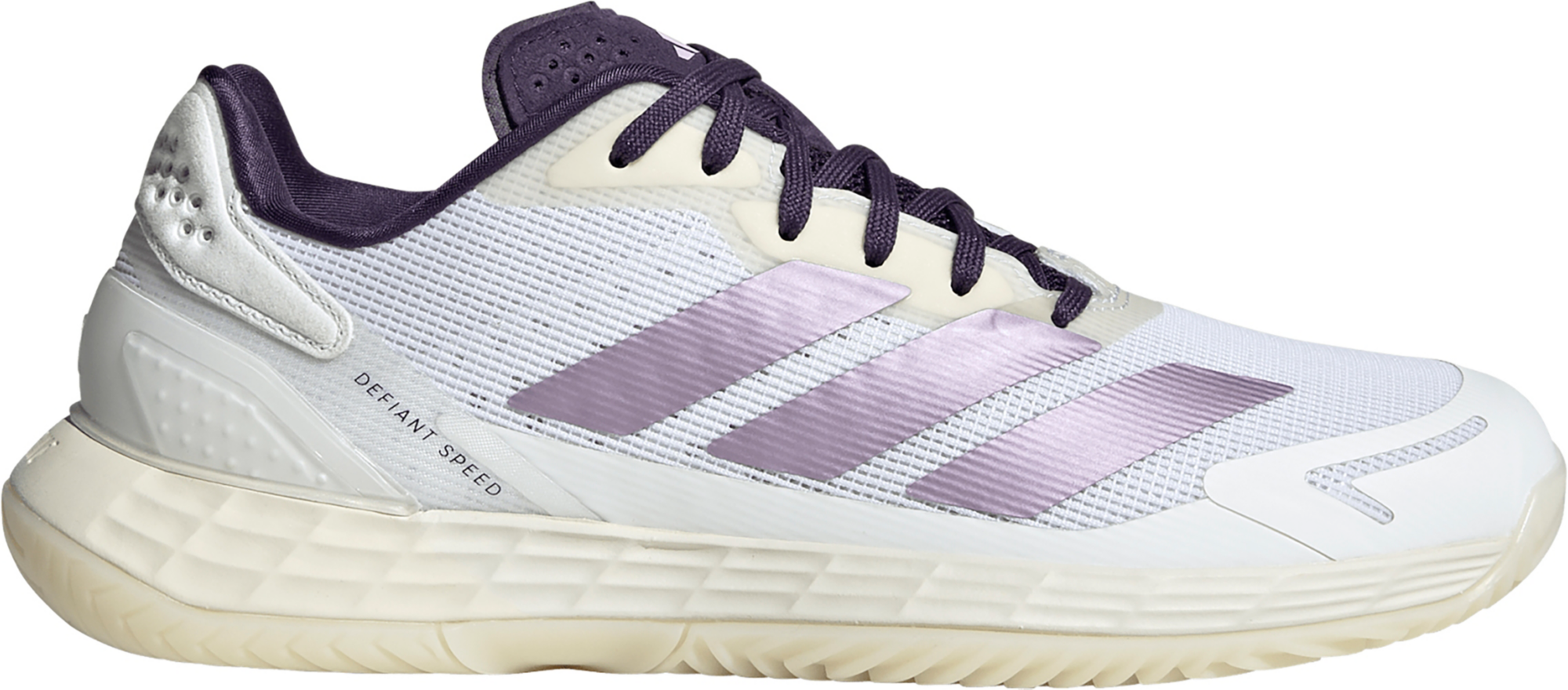 adidas Women's Defiant Speed 2 Tennis Shoes - White/Plum Fog - View 1