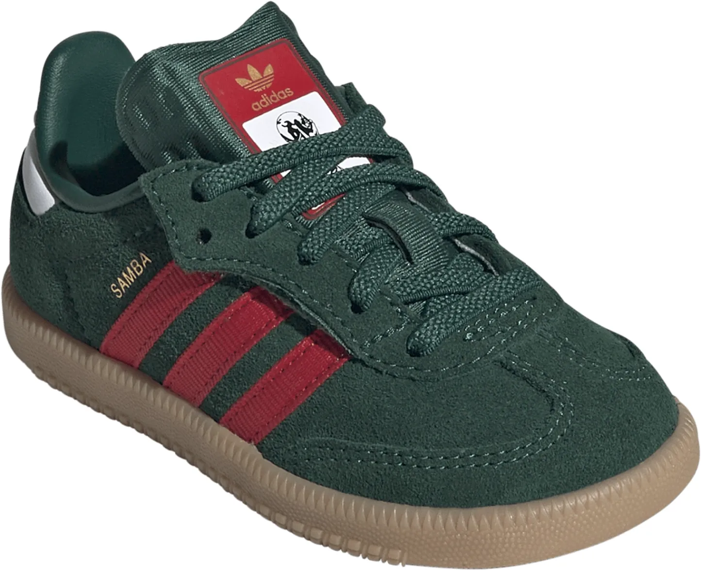 adidas Toddler FIFA World Cup Samba OG Comfort Closure Elastic Lace Shoes - Team Dark Green/Better Scarlet/Gum - View 7