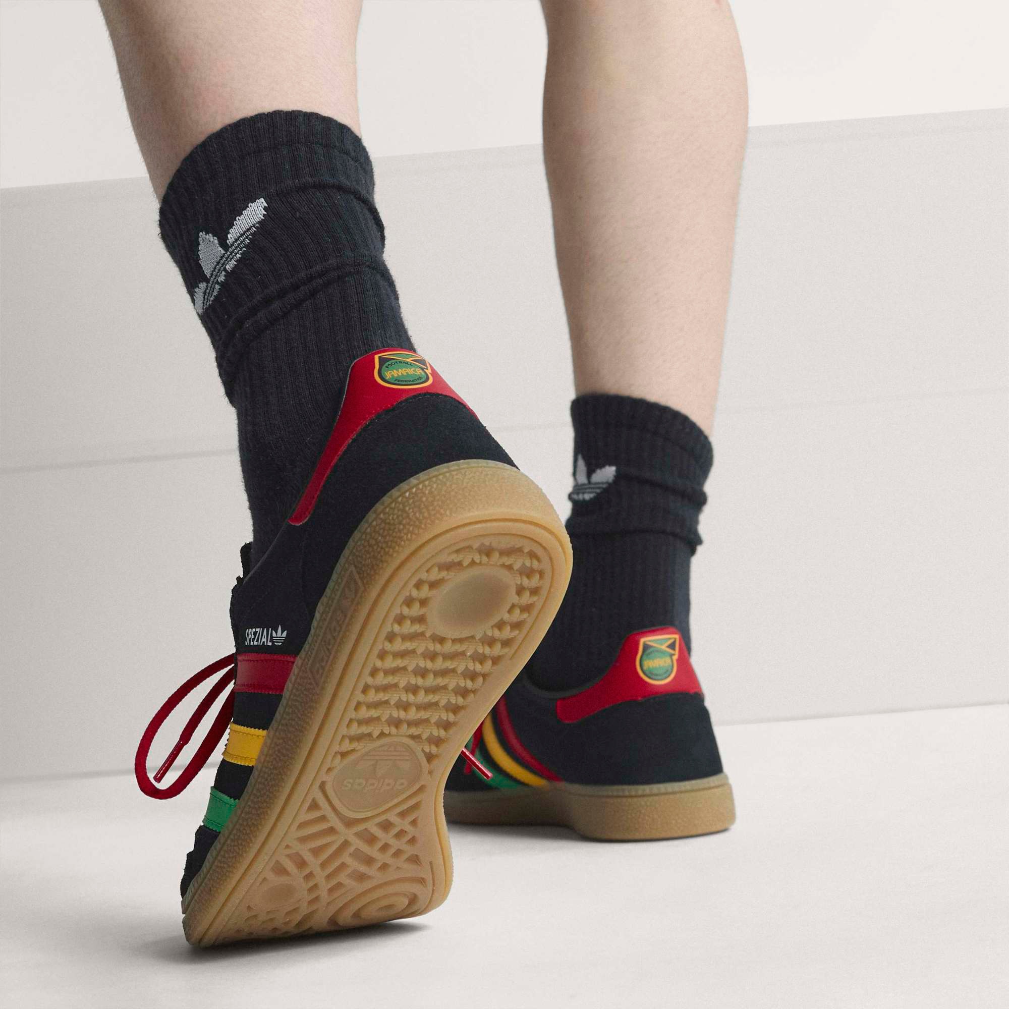 adidas Handball Spezial Jamaica Shoes - Black/Red - View 12