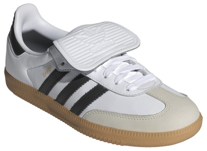adidas Women's Long Tongue Samba Shoes - Ftwr White/Core Black/Gold Met - View 5