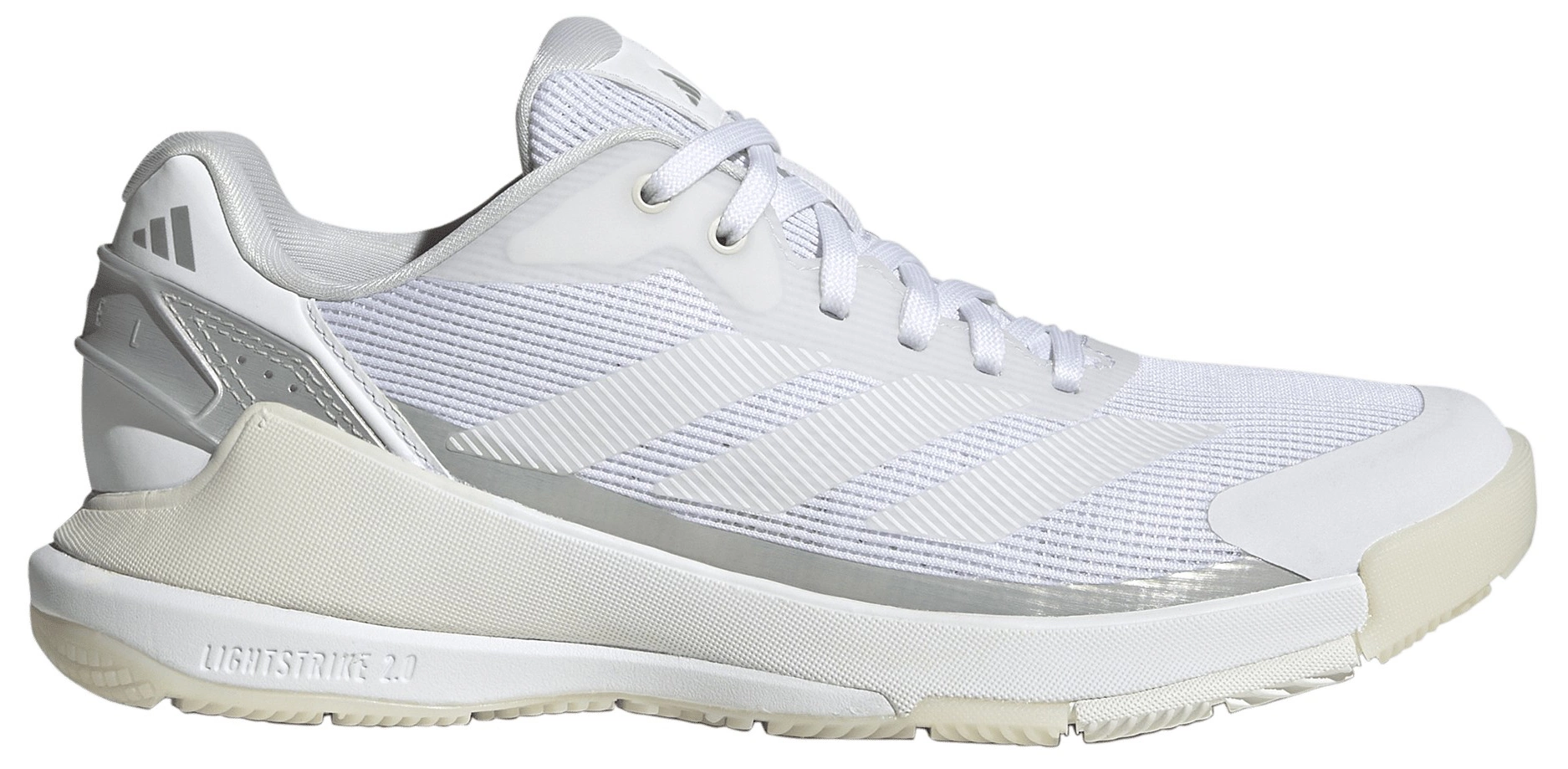 adidas Women's Crazyquick Lightstrike Padel Shoes - White/White/Zero Metallic - View 1