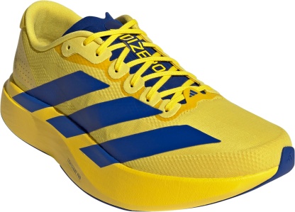 adidas Men's Adizero EVO SL Woven Running Shoes - Yellow/Team Royal Blue/Iron Met. - View 5