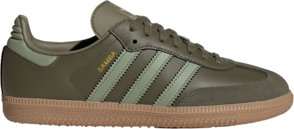 adidas Kids' Grade School Samba OG Shoes - Olive Strata/Tent Green/Gum4 - View 1