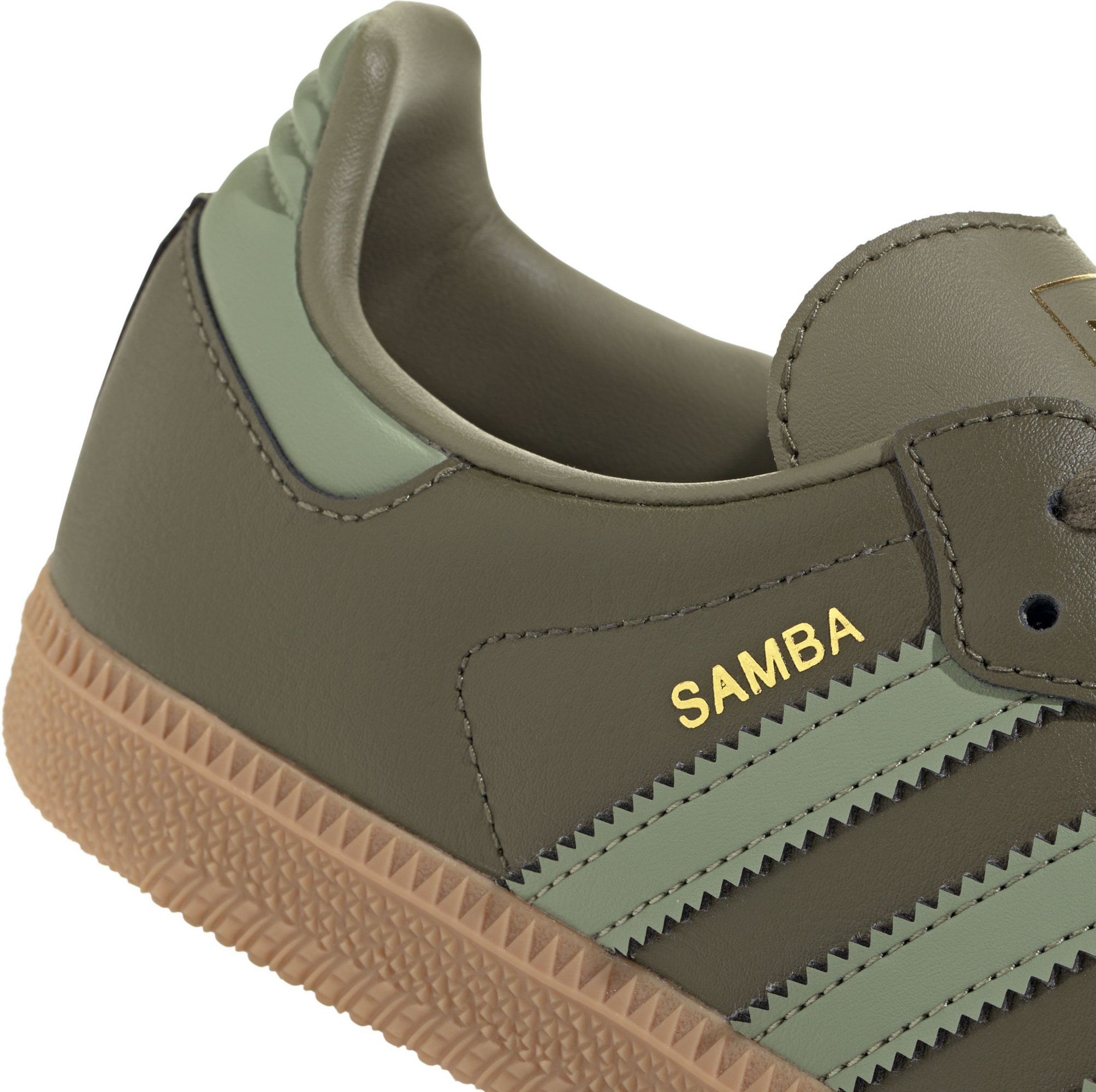 adidas Kids' Grade School Samba OG Shoes - Olive Strata/Tent Green/Gum4 - View 6