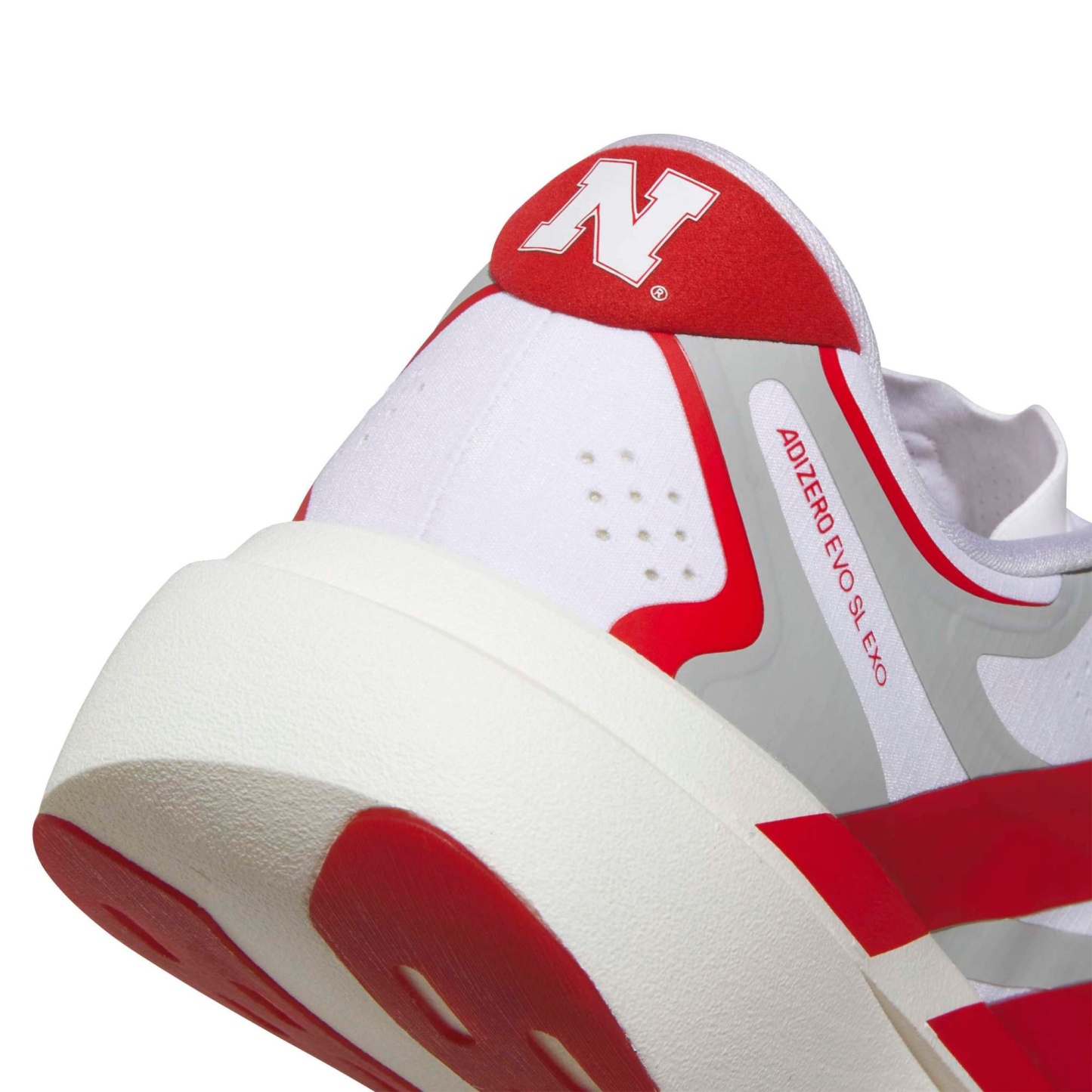 adidas Men's Adizero EVO SL EXO Nebraska Running Shoes - Ftwr White/Team Power Red/Core Black - View 2