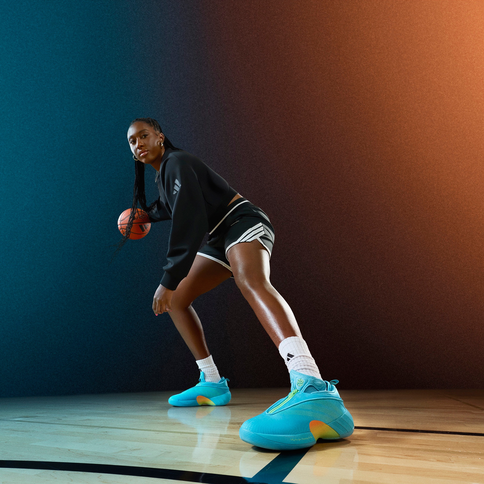 adidas D.O.N. Issue #7 'Aliyah Boston Virgin Islands PE' Basketball Shoes - Blue/Green - View 3