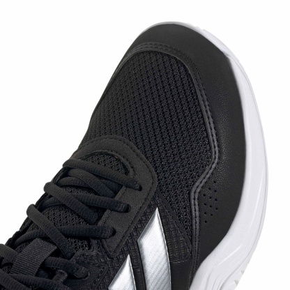 adidas Women's GameCourt 3 All Court Tennis Shoes - Core Black/Silver Met./Ftwr White - View 8