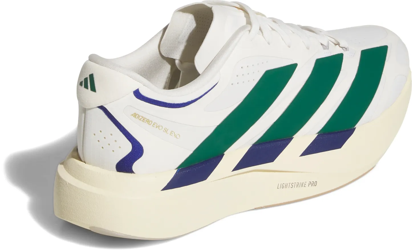adidas Men's Adizero EVO SL EXO Suede Running Shoes - White/Collegiate Green/Cream - View 5