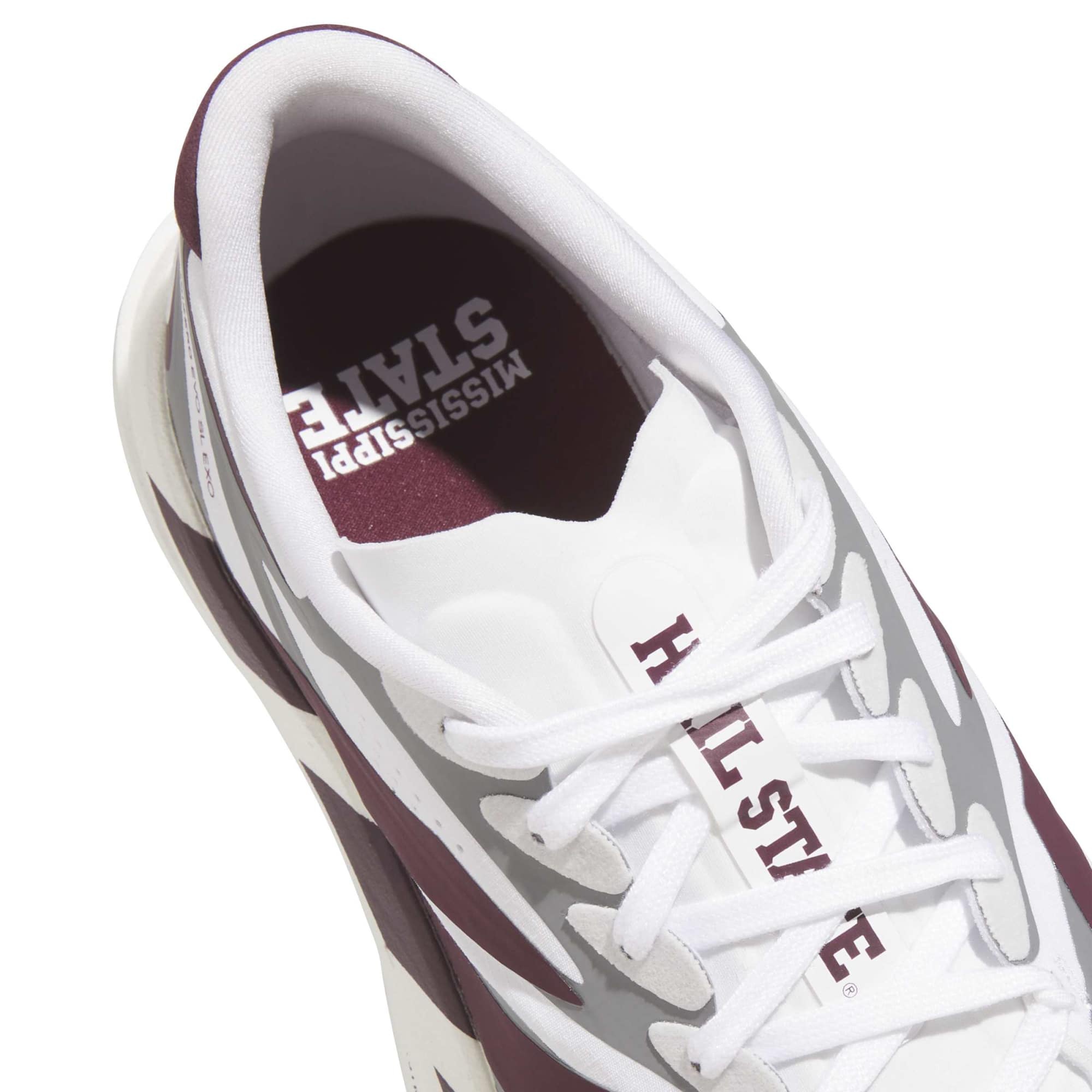 adidas Men's Adizero EVO SL EXO Mississipi State Running Shoes - Ftwr White/Core Black/Team Maroon - View 8