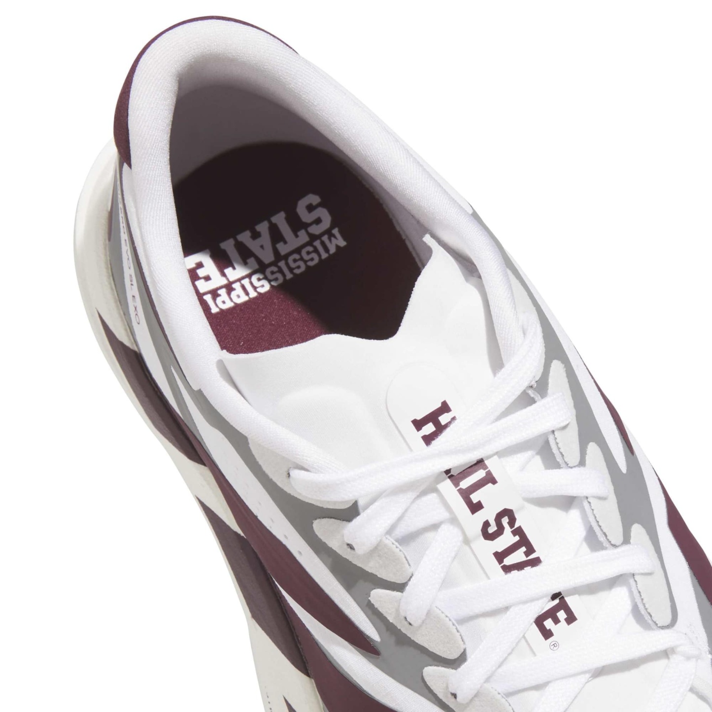adidas Men's Adizero EVO SL EXO Mississipi State Running Shoes - Ftwr White/Core Black/Team Maroon - View 8