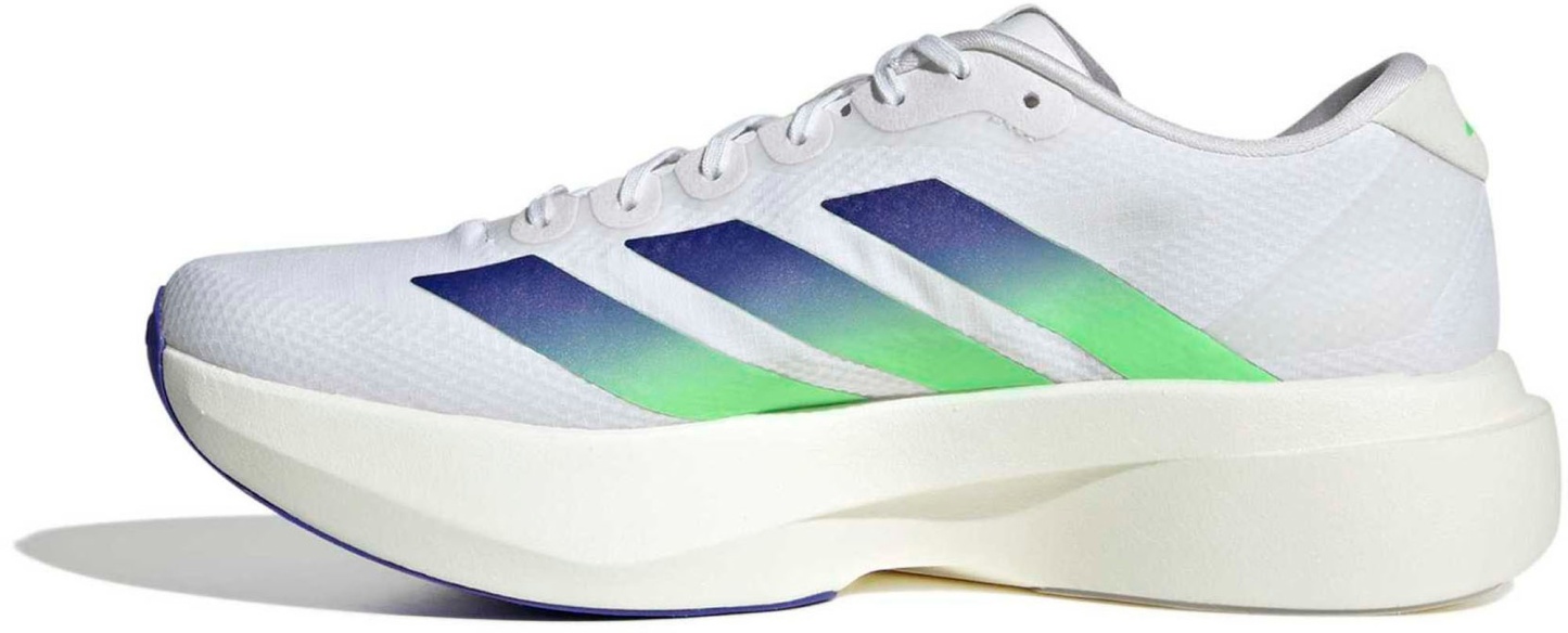 adidas Men's Adizero EVO SL Woven Running Shoes - White/Beam Green/White - View 4