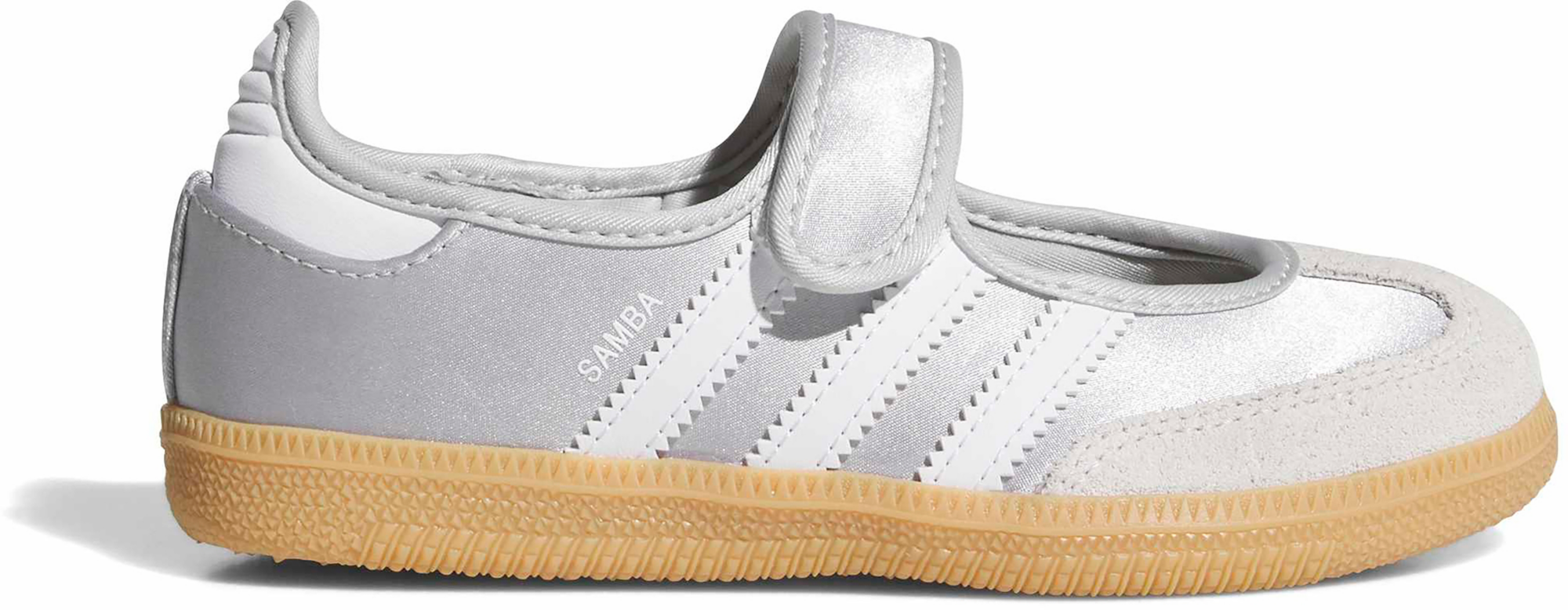 adidas Kids' Preschool Samba Jane Shoes - Silver Met/Ftwr White/Gum 3 - View 1