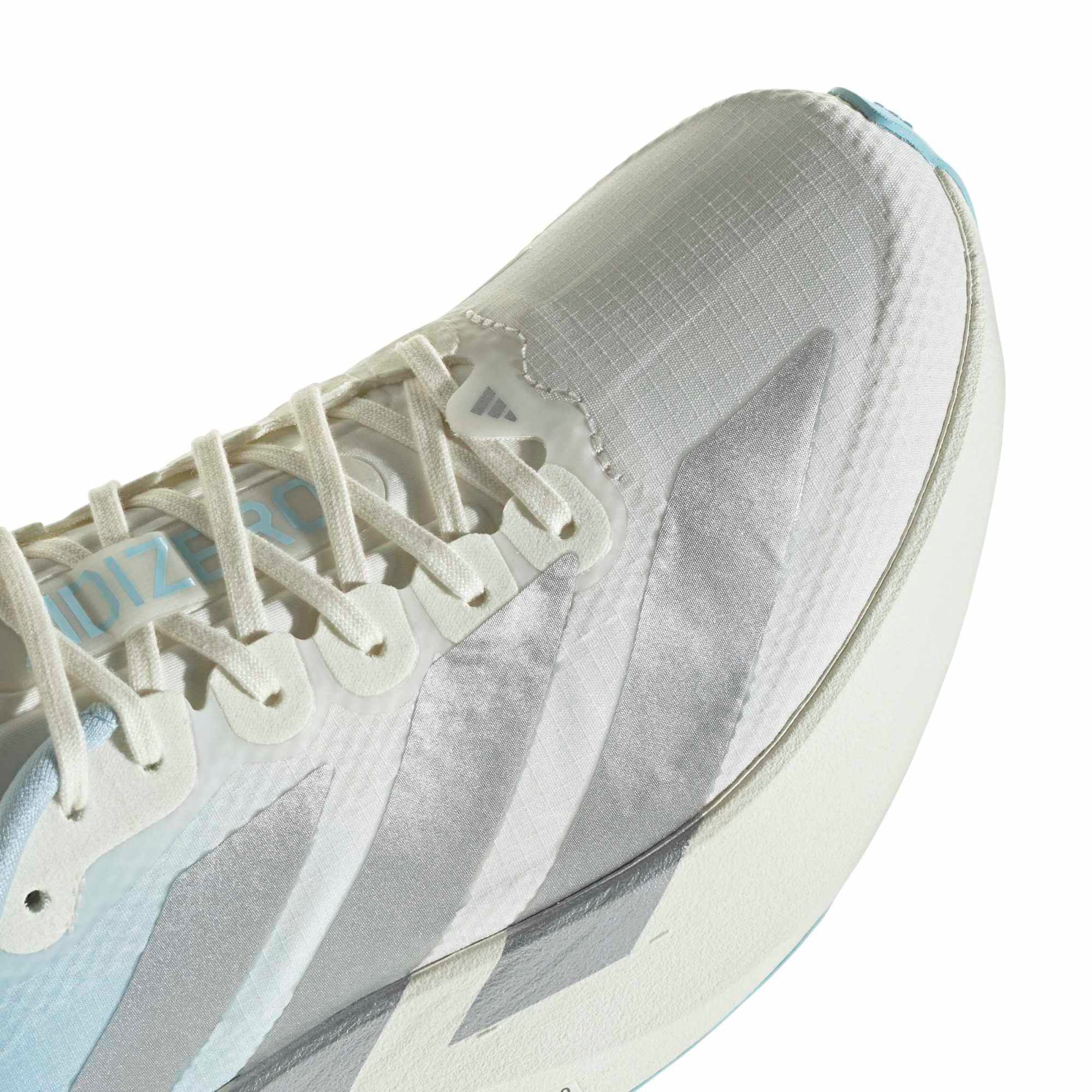 adidas Women's Adizero EVO SL Woven Running Shoes - Off White/Silver Met./Icey Blue - View 7