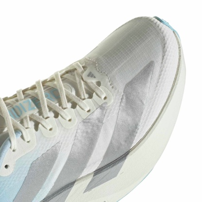 adidas Women's Adizero EVO SL Woven Running Shoes - Off White/Silver Met./Icey Blue - View 7