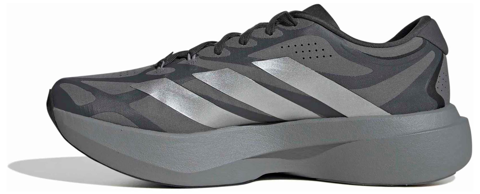 adidas Men's Adizero EVO SL EXO Running Shoes - Grey/Silver Mtllc/Grey - View 4