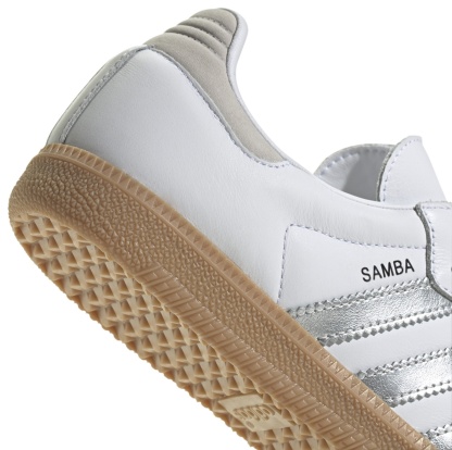 adidas Women's Samba OG Shoes - White/Silver/Gum - View 2