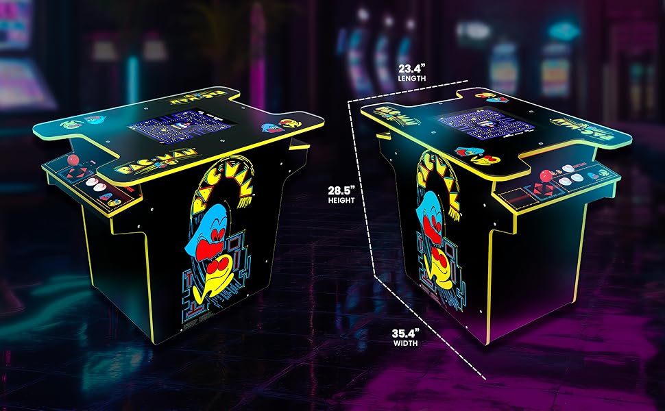 Arcade1UP PAC-MAN Head-to-Head Arcade Table, 12 Games in 1, Black Series Edition