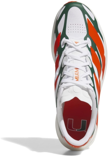 adidas Men's Adizero EVO SL EXO Miami Running Shoes - Ftwr White/Dark Green/Collegiate Orange - View 3
