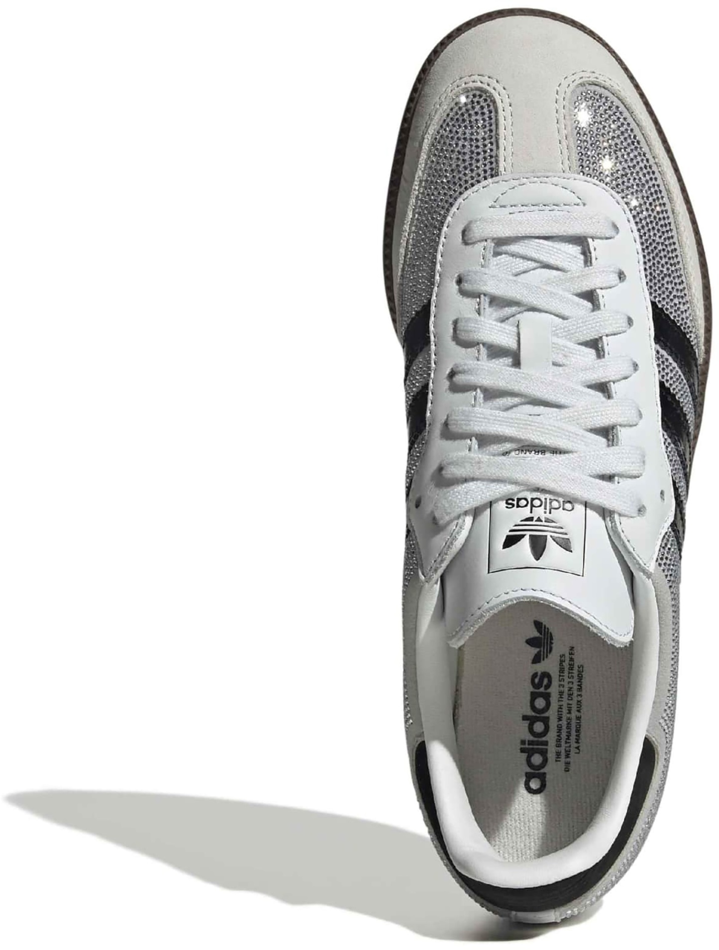 adidas Women's Samba OG Shoes - Rhinestone Wht/Silver/Blk - View 2