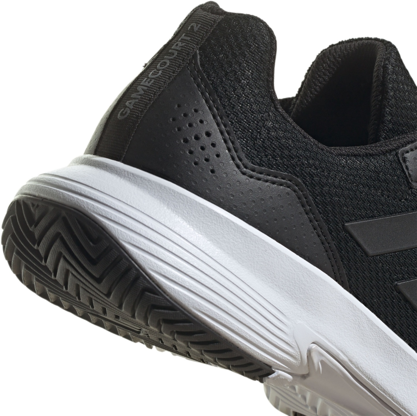 adidas Men's Gamecourt 2 Tennis Shoes - Black/Black/Grey - View 7