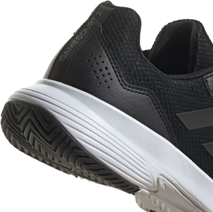 adidas Men's Gamecourt 2 Tennis Shoes - Black/Black/Grey - View 7