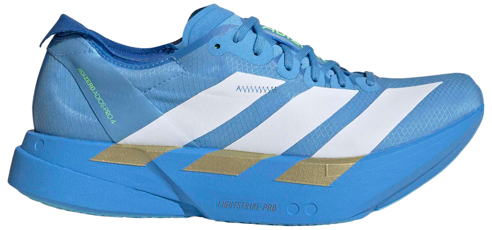adidas Women's Adizero Adios Pro 4 Running Shoes - White/White/Lime Burst - View 1